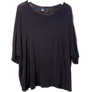 OLD NAVY Luxe 3/4 Sleeve T-Shirt Women’s XL Tall Black.